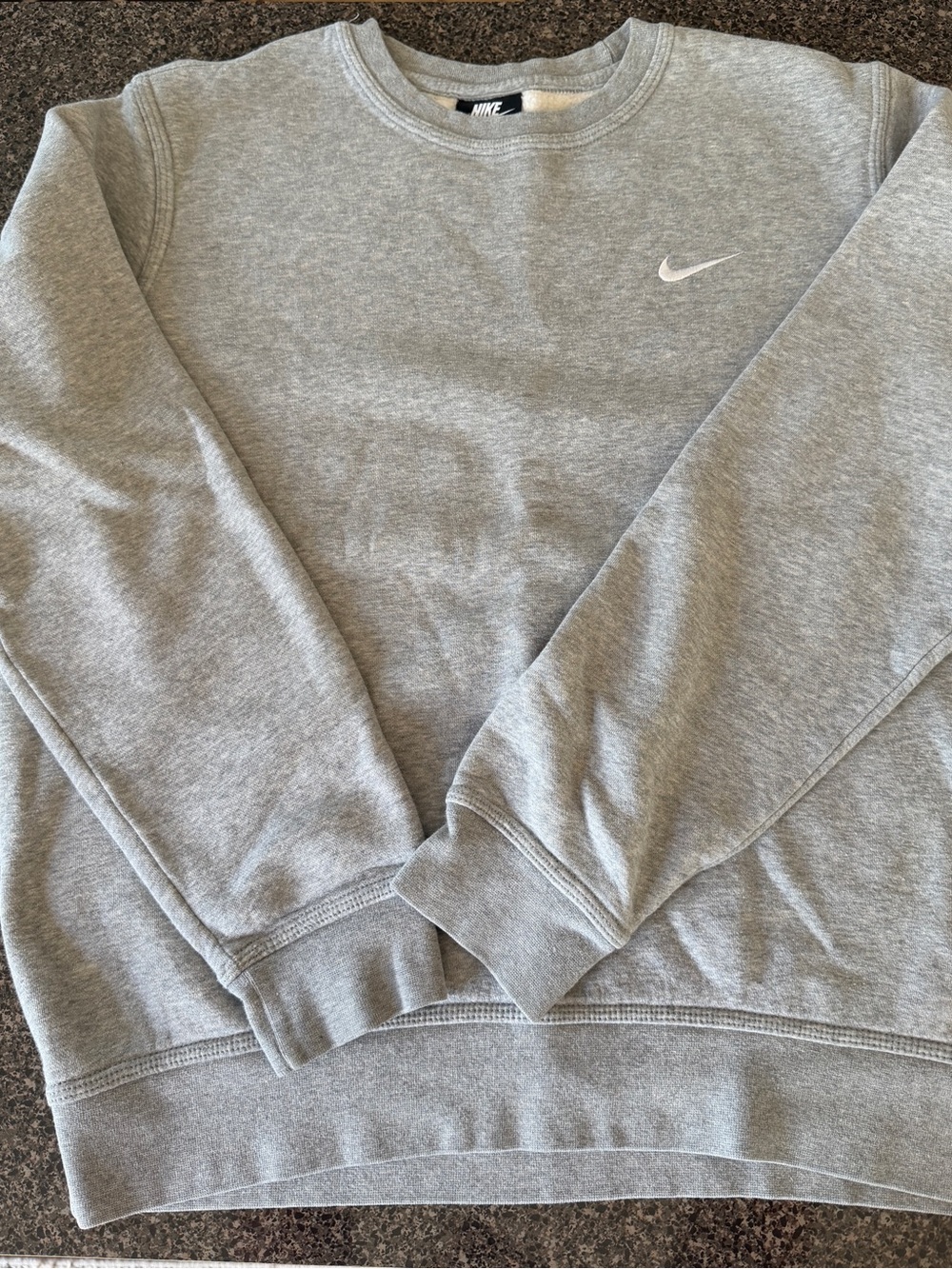 Nike Men's Crewneck Sweatshirt in Light Gray with White Swoosh L